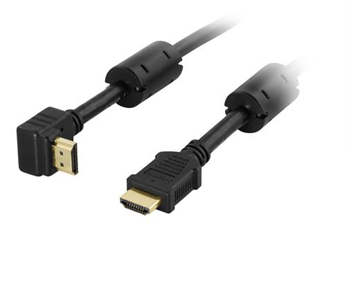 DELTACO HDMI-kaapeli, 1.4, 4K, Ethernet,3D,paluuääni,kulma,musta,1,5