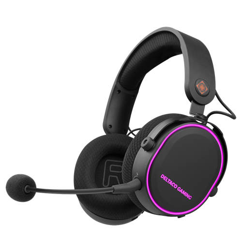DELTACO GAMING DH420 Wireless Gaming Headset, RGB, USB-C, Black
