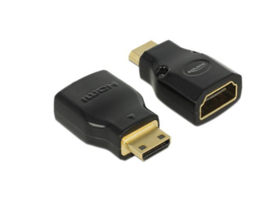 Delock HDMI-sovitin, Mini-C Ur - Tyyppi A Na, 3480x2160, Musta