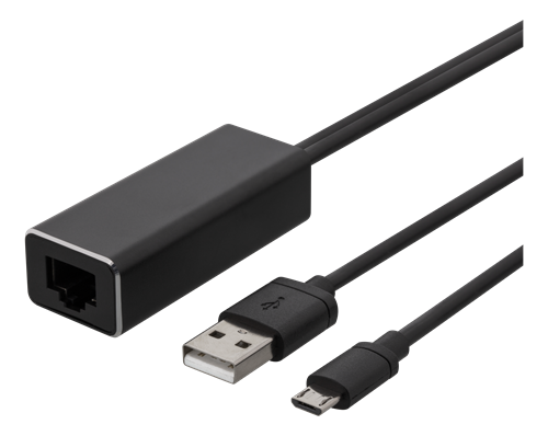 DELTACO Ethernet-sovitin Mediatoistimia Varten, USB, RJ45, Musta