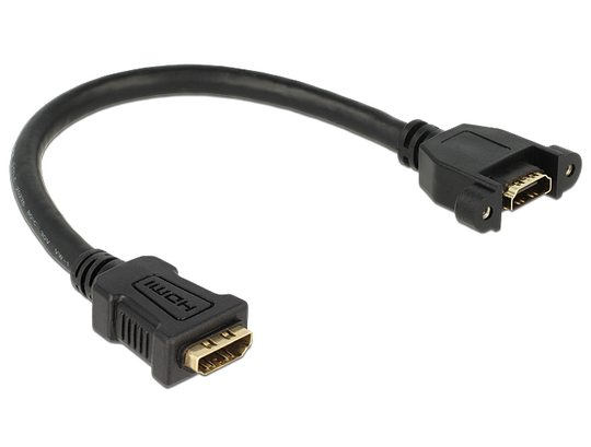 DeLOCK HDMI-kaapeli Paneeliasennukseen, 2xHDMI 19-pin, Naaras, 0,25,