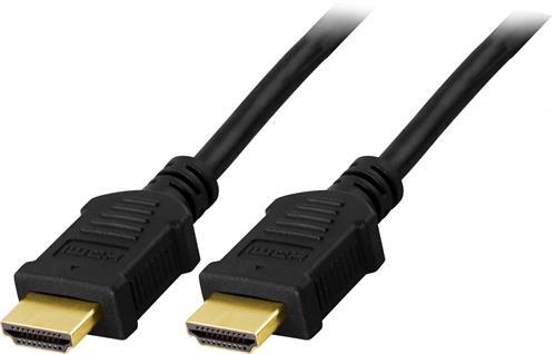 DELTACO HDMI-kaapeli, V1.4+Ethernet, 19-pin Ur-ur, 1080p,musta, 0,5m