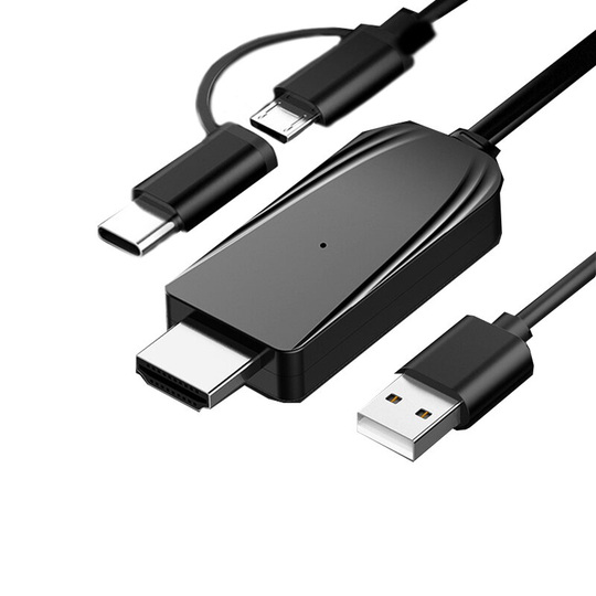 1080P HD Type-C/Micro USB till HDMI-kompatibel Adapter Dongle Kabel 2 i 1 Converter Kabel Stöd bluetooth Anslutning Stab
