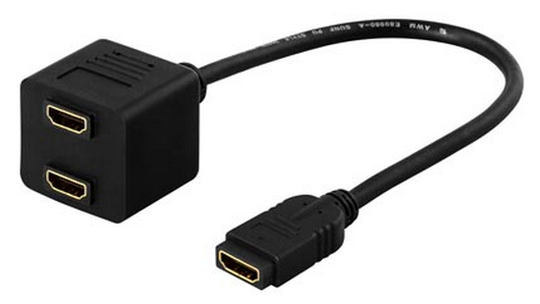 HDMI-adapteri, 1xHDMI N > 2xHDMI N, 19-pin