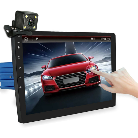 PX6 9 tum 1 DIN för Android 9.0 bil MP5-spelare 4+32G 8-kärnig pekskärm bluetooth GPS Radio med bakkamera