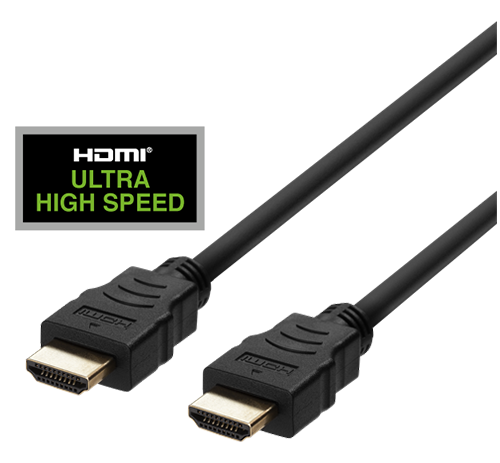 DELTACO Ultranopea HDMI-kaapeli, 48Gbps, 2m, Musta