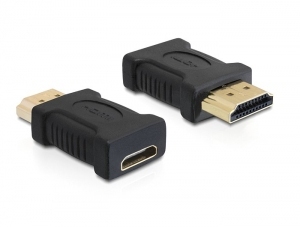 Delock HDMI-sovitin, 19-pinninen HDMI-A - 19-pinninen HDMI-C