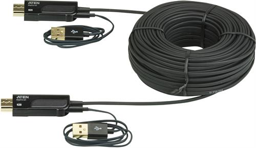 Aten Aktiivinen Optinen HDMI Kaapeli, HDMI 1.3, Ur-ur, 4K, 30m, Musta