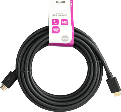 DELTACO ULTRA High Speed HDMI-cable, 48Gbps, 5m, Black