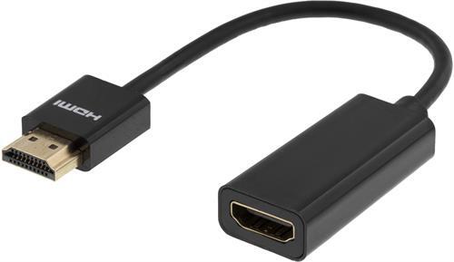 DELTACO Ohut HDMI-kaapeli, 19-pin Ur-19-pin Na, 10cm, Musta