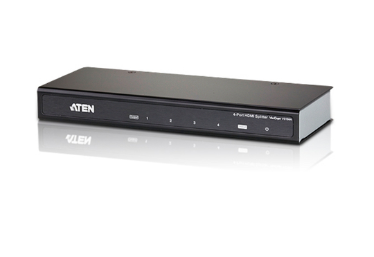 ATEN 4-portt. HDMI-jakaja, 1 Laite 4 Näytölle, UHD, 1080p, 3D, Musta