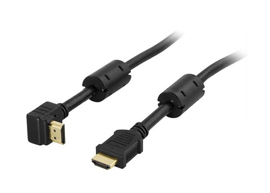 HDMI-kaapeli, HDMI 1.4, U-u, 4K, Ethernet,3D, Paluuääni Kulma 1m Mus