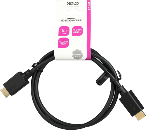 DELTACO ULTRA High Speed HDMI-cable, 48Gbps, 1m, Black