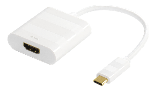 DELTACO Sovitin USB 3.1 - HDMI, Type C Ur - HDMI Na, 4K, UHD, Valk.