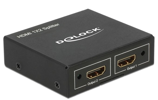 DeLOCK HDMI-jakaja, 1 Sisääntulo Ja 2 Ulostuloa, 4K 30Hz, Musta
