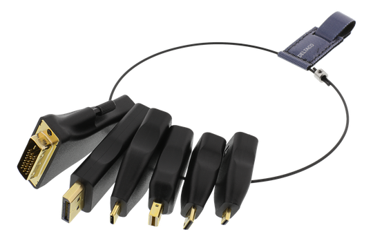 DELTACO Office, HDMI-sovitinrengas, MDP, DP, USB-C, DVI, HDMI C/D, 4K