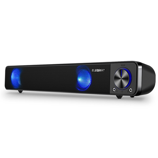 ELEGIANT Datorhögtalare Kabelansluten Dator Soundbar Stereo USB-driven Mini Soundbar-högtalare för PC Surfplattor Laptop