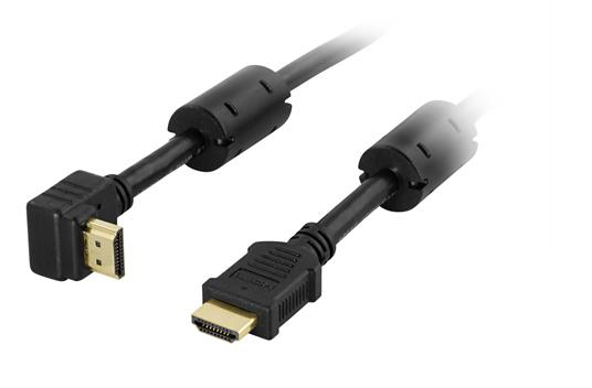 DELTACO HDMI 1.4 Kaapeli, 4K, Ethernet, 3D, Paluuääni, Kulma, 0,5m