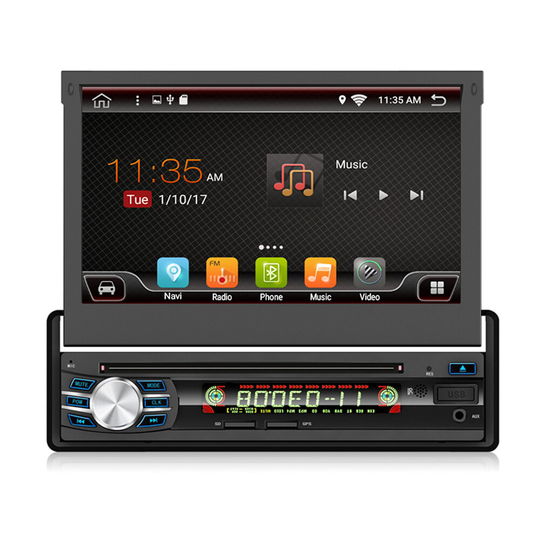YUEHOO 7 tum 1 DIN Android 8.1 bil DVD-spelare Infällbar pekskärm Stereo Radio 8 Core 1+32G/2+32G WIFI 4G GPS FM AM