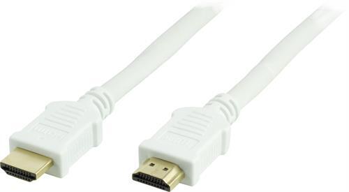 DELTACO HDMI-kaapeli, V1.4+Ethernet,19-pin U-u, 1080p, Valkoinen, 7m