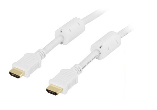 DELTACO HDMI-kaapeli, V1.4+Ethernet, 19-pin U-u, 1080p Valk, 0,5m