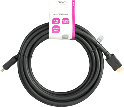 DELTACO ULTRA High Speed HDMI-cable, 48Gbps, 4m, Black