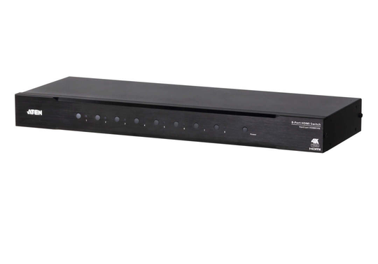 ATEN HDMI-kytkin, 4K, 8 Porttia, RS-232, Infrapuna, Musta