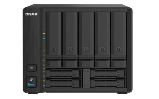 QNAP 9-Bay NAS, AL324 64-bit Quad-core 1.7GHz, 4GB DDR4 SODIMM RAM