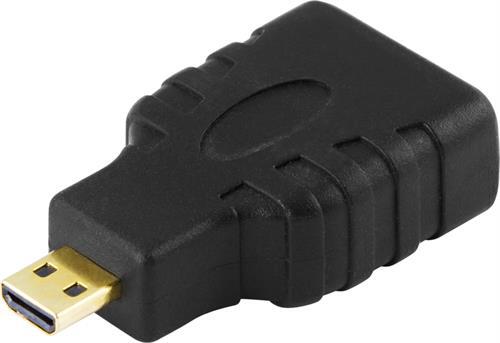 DELTACO HDMI High Speed With Ethernet Adapter, Micro HDMI Ur - HDMI Na