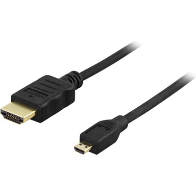 HDMI-kaapeli HDMI 1.4 High Speed 19-p U-Micro 19-p U 4K,1080p Musta 2m