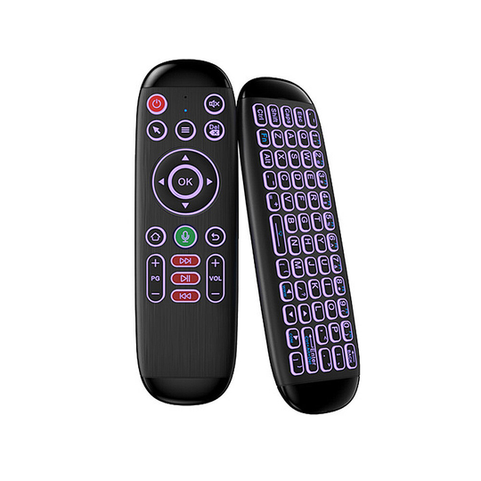 M6 2.4G Air Mouse Intelligent Röstfjärrkontroll Trådlös Air Mouse med Gyroskop Colorful Bakgrundsbelyst med Google Assis