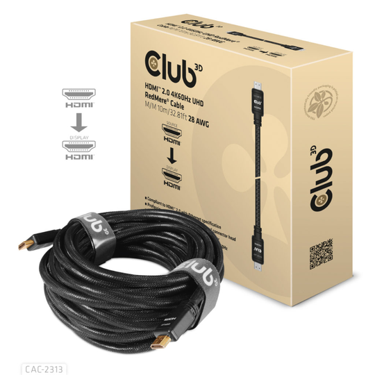 CLUB 3D HDMI 2.0 4K60Hz RedMere Cable 10