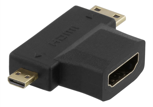 DELTACO HDMI-sovitin, HDMI Naaras - Uros Mini HDMI Ja Micro HDMI Uros
