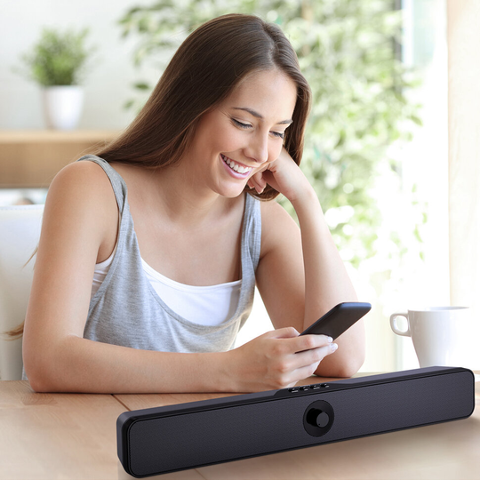 DOSS 1388 Mini Sound Bar Trådlös Bluetooth 5.0 Datorhögtalare Subwoofer Stereo 8W x2 Soundbar Kraftfulla och tydliga hög