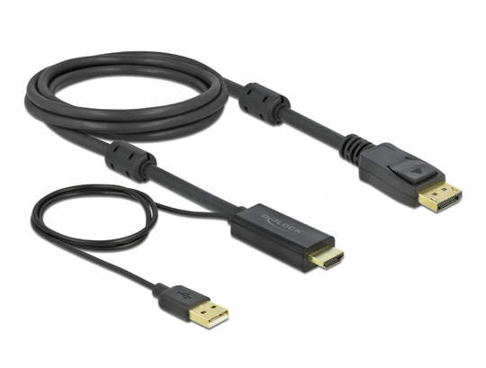 Delock HDMI To DisplayPort Cable 4K 30 Hz 2 M