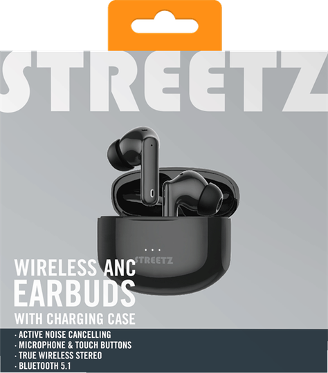 STREETZ True Wireless Stereo, ANC, In-ear, Matte Black