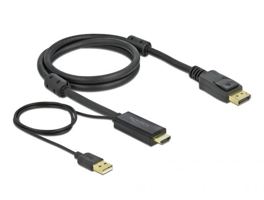 Delock HDMI To DisplayPort Cable 4K 30 Hz 1 M